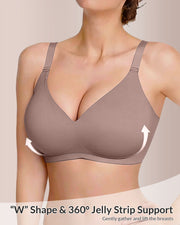 Wireless Push-Up Bra with Jelly Lift Support, Seamless Comfort
