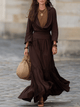 Layered Boho Maxi Dress in Deep Cocoa Brown