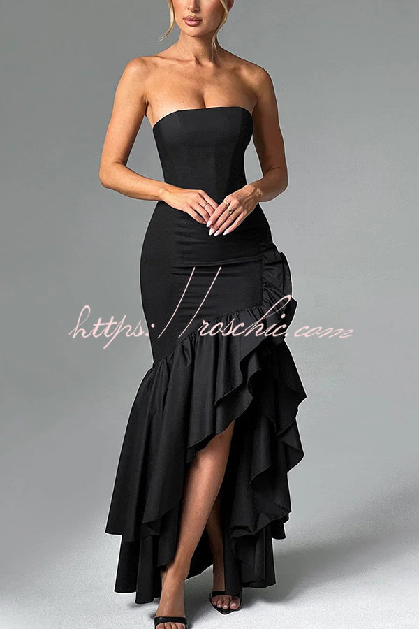 Off-Shoulder Sleeveless Slim Fit Maxi Dress