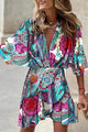 Printed Mini Dress with V-Neck & Loose Fit