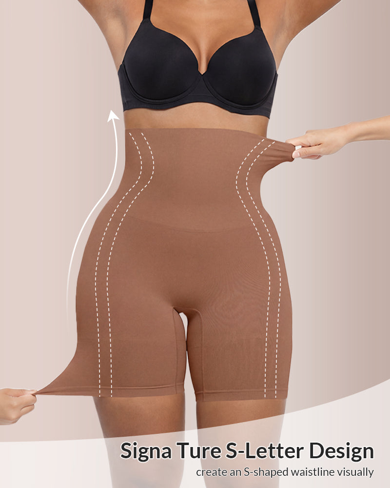 High Waisted Seamless Sculpting Shorts with Butt Lift