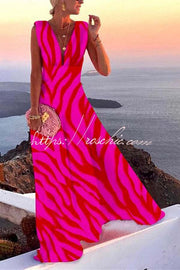 V-Neck Sleeveless Maxi Dress for Party & Vacation