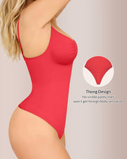 Seamless Thong Bodysuit with Tummy Control & Bust Coverage