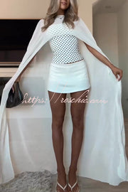 Mesh See-Through Maxi Cover-Up Shawl Cape