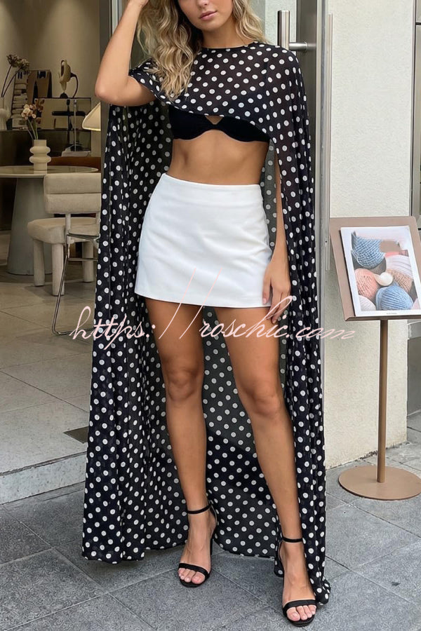 Mesh See-Through Maxi Cover-Up Shawl Cape