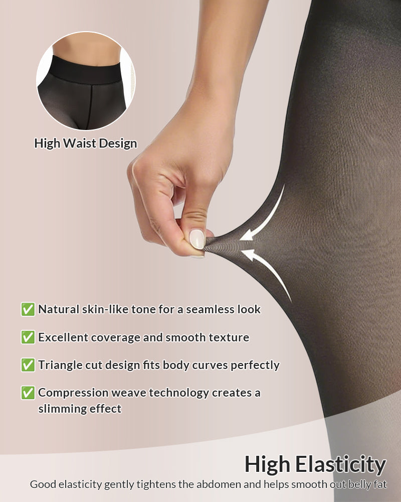 Fleece Lined Opaque Slimming Tights for Women