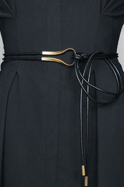 PU Leather Lace-Up Waist Belt – Chinese Style Rope
