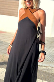 Sleeveless Off-Shoulder Backless Loose Maxi Dress