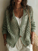 Sage Lace Knit Button-Front Cardigan | Lightweight Layer