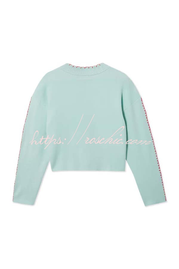 Octopus Graphic Knit Cardigan – Loose Fit Button-Up Sweater