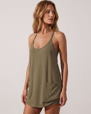 Pocket Cami Romper Dress