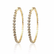 Gold-Plated Acrylic Circle Drop Earrings – 3.28" Diameter