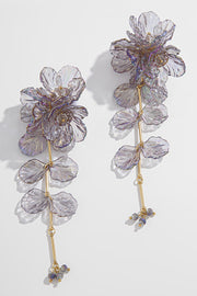 Tassel Floral Pearlescent Mermaid Drop Earrings