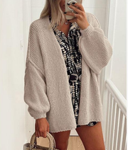 PrettyGarden Women's Oversized Cardigan Sweater Fall Long Lantern Sleeve Knit Open Front Lightweight Sweater Knitwear Tops