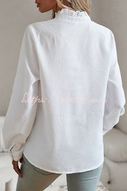 Chemise boutonnée à manches longues pour femmes, haut ample et décontracté