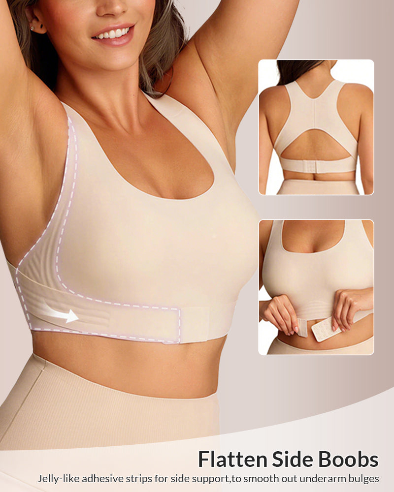 Front Closure Cross-Back Wireless Posture Bra