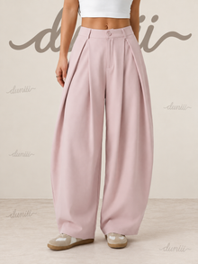 Duniii Pleated Barrel-Leg Pants