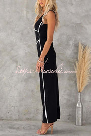 Robe longue moulante extensible sans manches pour tenue de soirée