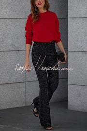 Sequin High-Rise Flare Pants – Sparkly Party Bottoms