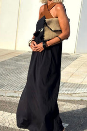 Sleeveless Off-Shoulder Backless Loose Maxi Dress