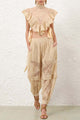 Lace Harem Pants with Gathered Waist & Ankle Cuffs