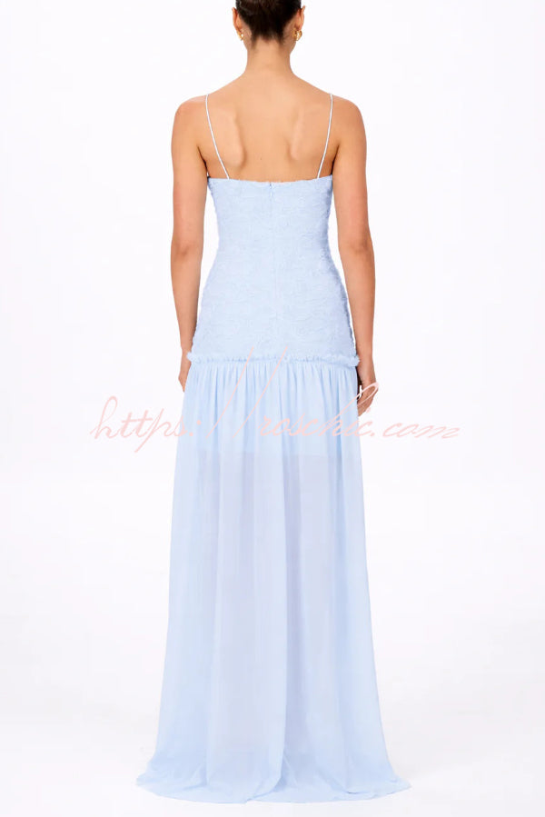 Floral Chiffon Strapless Maxi Dress – Off Shoulder Party Gown