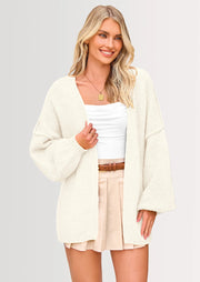 Oversized Cardigan Sweater for Women - Open Front Knit