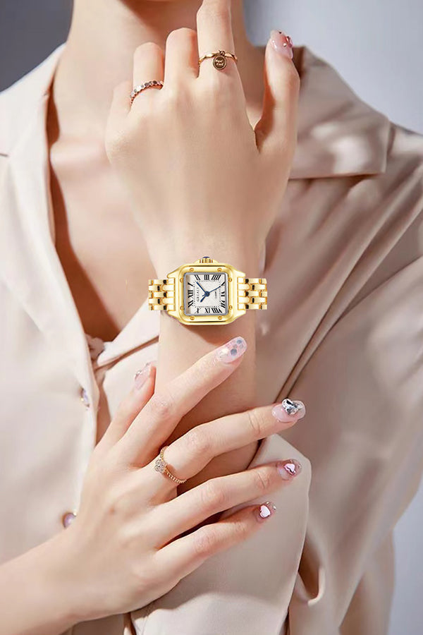 Montre à quartz décontractée en acier inoxydable pour femmes d'affaires