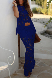 Crochet Lace Tank Top with Irregular Hem | Loose Boho Fit