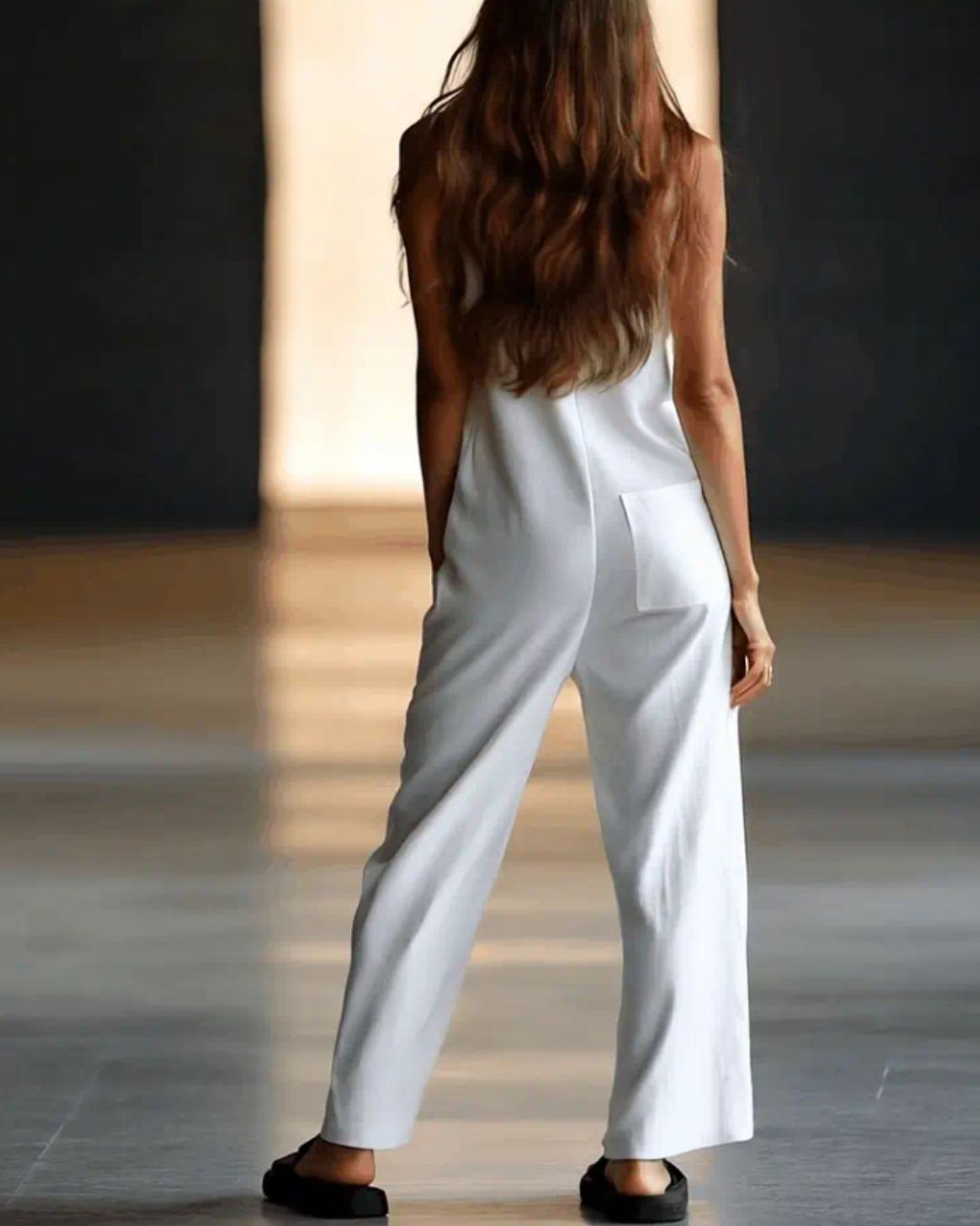 Breathable Linen Sleeveless Jumpsuit