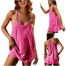 Duniii Sleeveless Mini Dress with Built-in Shorts & Pockets
