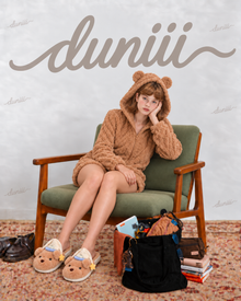 Duniii Original Teddy Bear Plush Hooded Romper