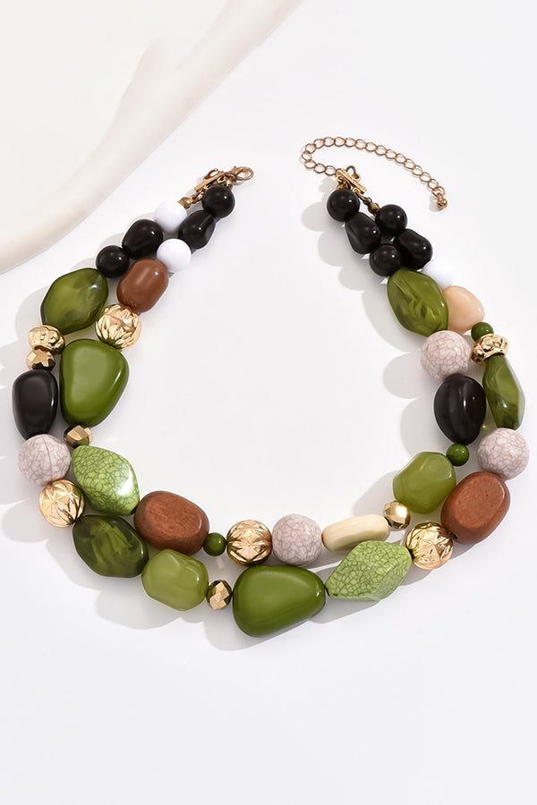 Bohemian Resin Forest Necklace | Nature-Inspired Pendant