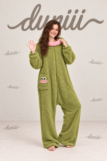 Duniii Monster Character Onesie with Contrast Pocket