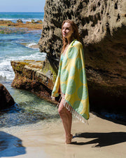 Microfiber Beach Towel Backpack with Sea Turtle Print