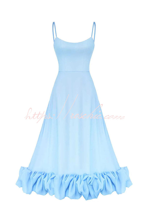 Flounce Bustier Midi Dress for Parties & Banquets