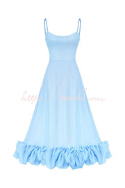 Flounce Bustier Midi Dress for Parties & Banquets