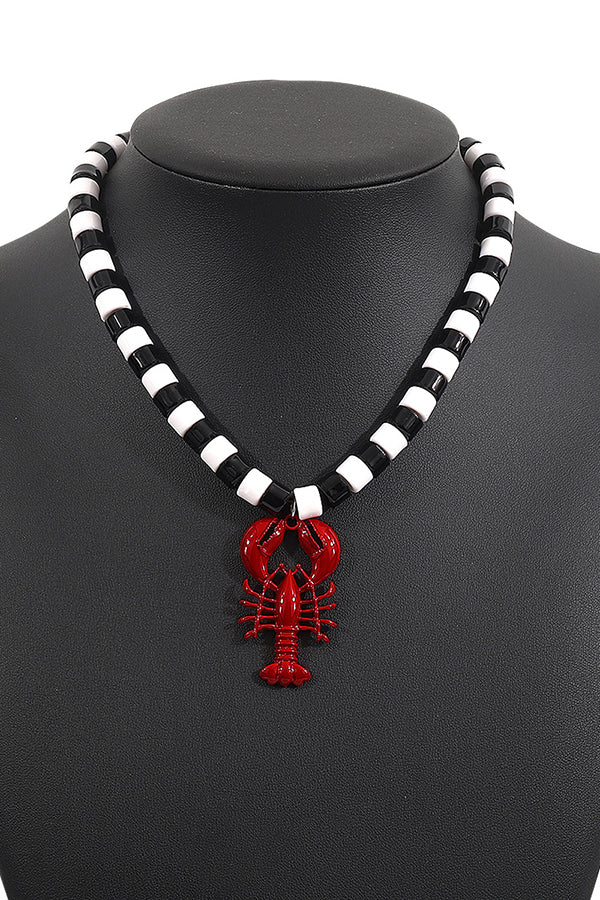 Lobster Crayfish Charm Earrings and Necklace Set