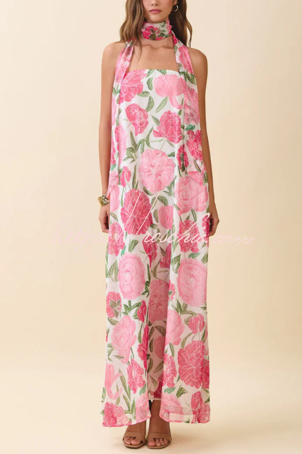 Floral Print Off-Shoulder Maxi Dress – Loose Vacation Fit