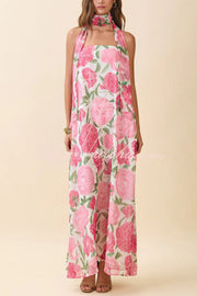 Floral Print Off-Shoulder Maxi Dress – Loose Vacation Fit