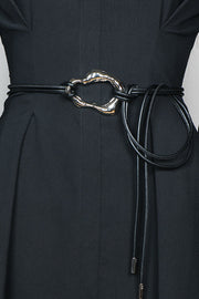 PU Leather Lace-Up Waist Belt – Chinese Style Rope