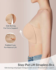 Front-Closure Strapless Push-Up Bra