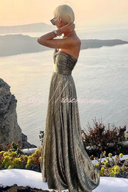 Off Shoulder Sequin Maxi Dress for Party & Vacation