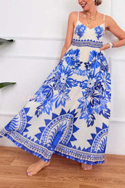 Blue & White Striped Sundress – Loose Fit Long Vacation Dress
