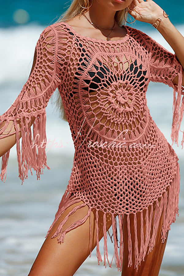 Knit Cutout Cover Up | Crew Neck Beach Cover-Up