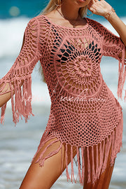 Knit Cutout Cover Up | Crew Neck Beach Cover-Up