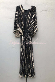 Tie-Dye Hooded Kimono Cover-Up