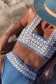Ethnic Embroidery Bikini Set with Square Neck