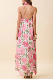 Floral Print Off-Shoulder Maxi Dress – Loose Vacation Fit