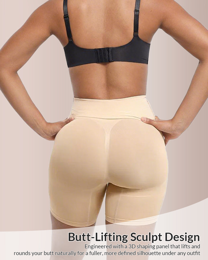 High Waisted Seamless Sculpting Shorts with Butt Lift